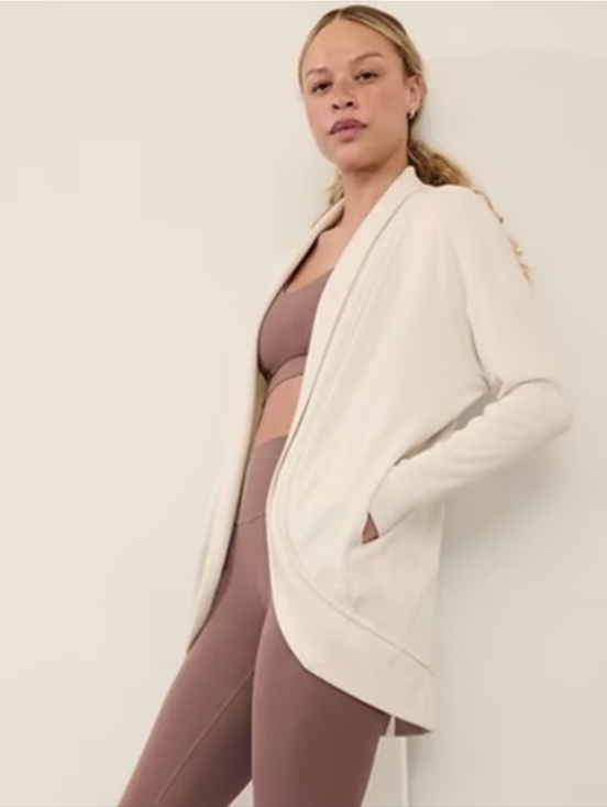 Athleta Tops - Athleta Presence Cocoon Wrap Bone Size Medium NWT
